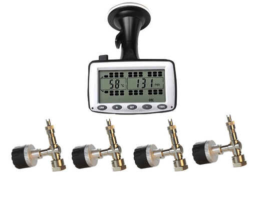 TALON X-TREME Monitors up to 38 wheels with 4 ALUMINUM CAP SENSORS / 4 T-VALVE ADAPTERS